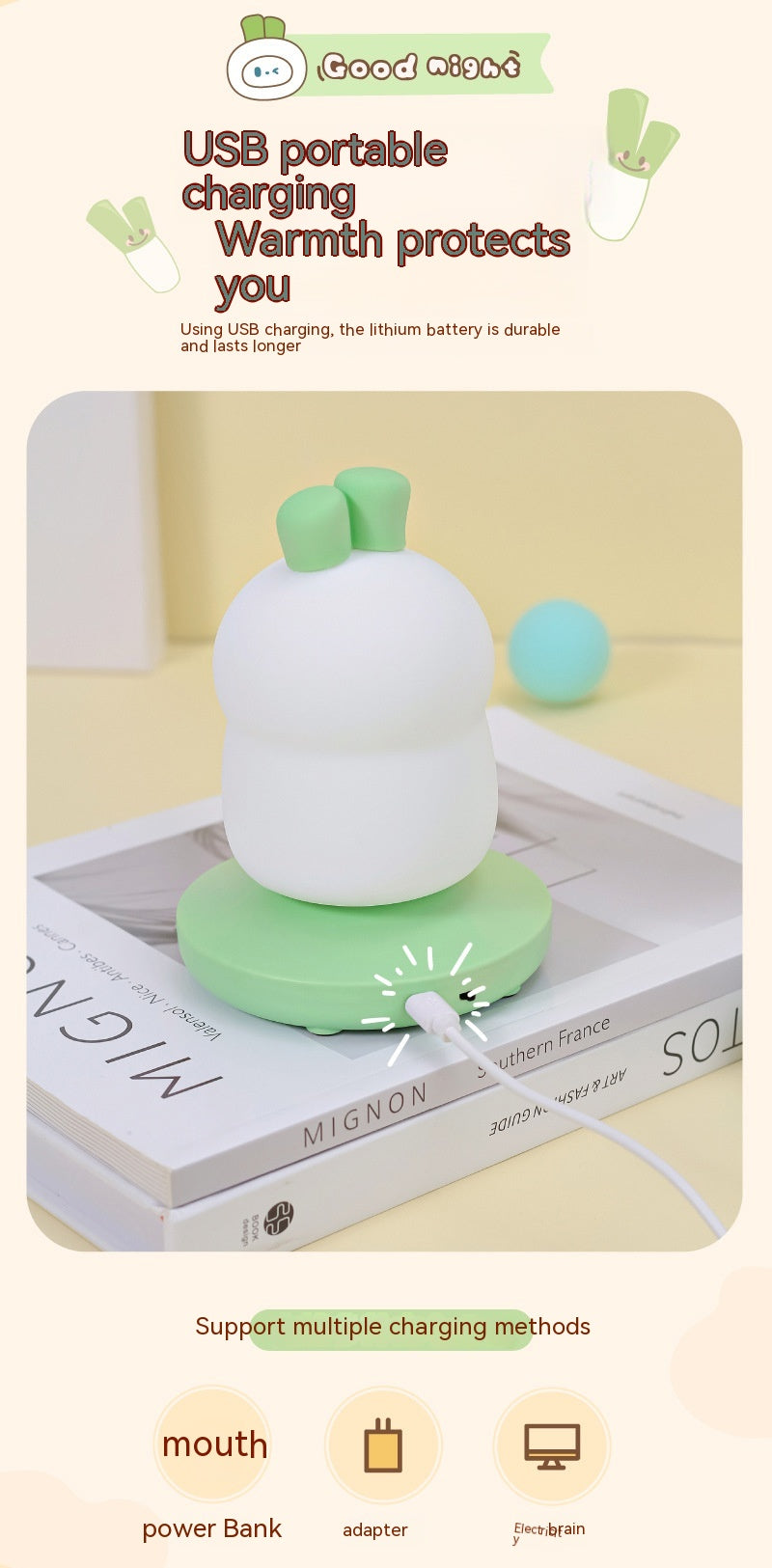 Rabbit Usb Silicone Night Lamp Charging Lamp