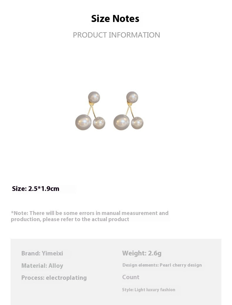 Retro Creative Women's Pearl Cherry Earrings